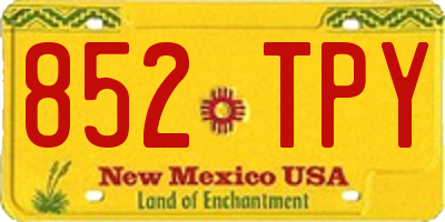 NM license plate 852TPY