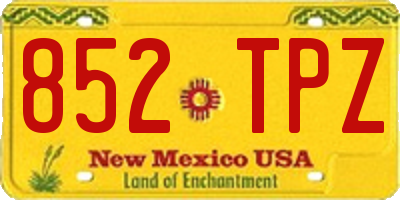NM license plate 852TPZ