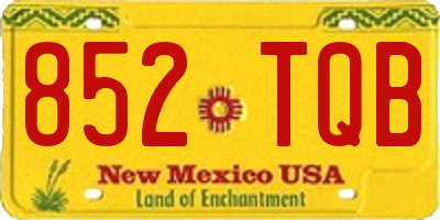 NM license plate 852TQB