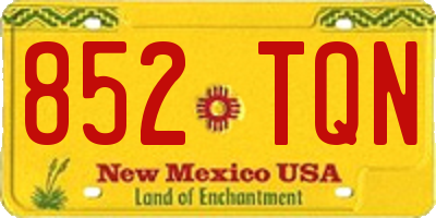 NM license plate 852TQN