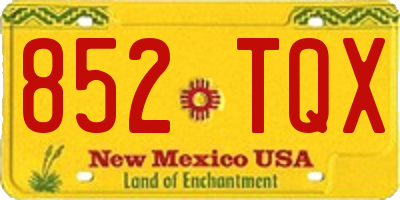 NM license plate 852TQX