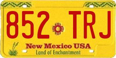NM license plate 852TRJ