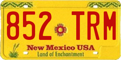 NM license plate 852TRM