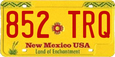 NM license plate 852TRQ