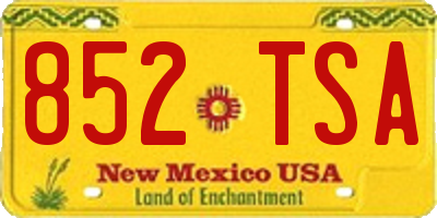 NM license plate 852TSA