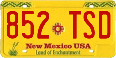 NM license plate 852TSD