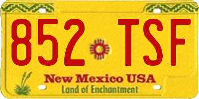 NM license plate 852TSF
