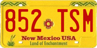 NM license plate 852TSM
