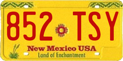 NM license plate 852TSY