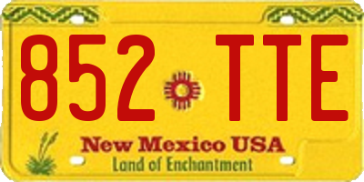 NM license plate 852TTE