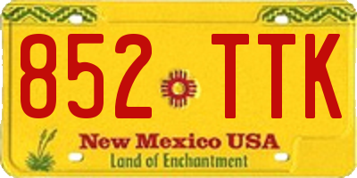 NM license plate 852TTK