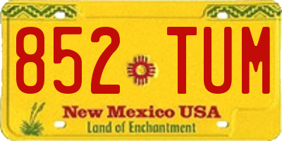 NM license plate 852TUM