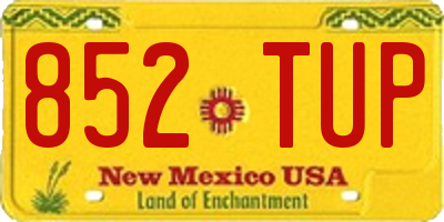 NM license plate 852TUP