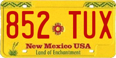 NM license plate 852TUX