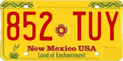 NM license plate 852TUY