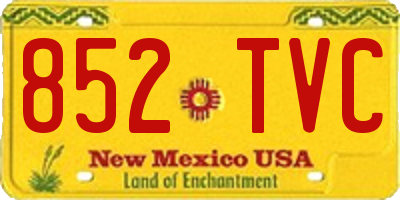 NM license plate 852TVC