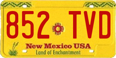 NM license plate 852TVD