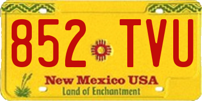NM license plate 852TVU