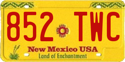 NM license plate 852TWC