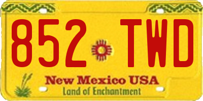 NM license plate 852TWD