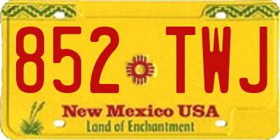 NM license plate 852TWJ