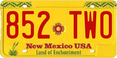 NM license plate 852TWO
