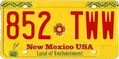 NM license plate 852TWW
