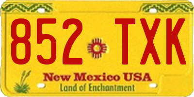 NM license plate 852TXK