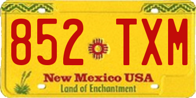 NM license plate 852TXM