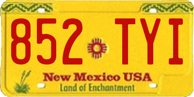 NM license plate 852TYI