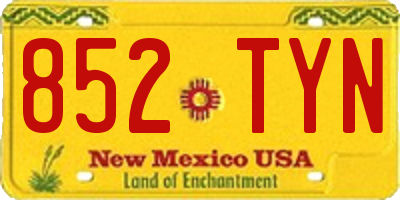 NM license plate 852TYN