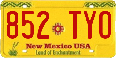 NM license plate 852TYO