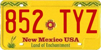 NM license plate 852TYZ