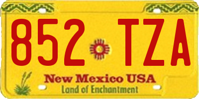 NM license plate 852TZA