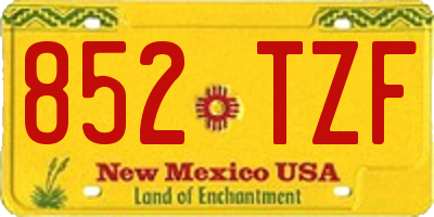 NM license plate 852TZF
