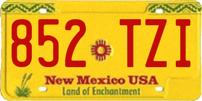 NM license plate 852TZI