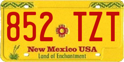 NM license plate 852TZT