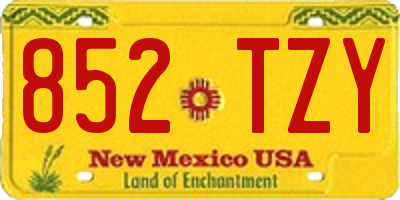 NM license plate 852TZY