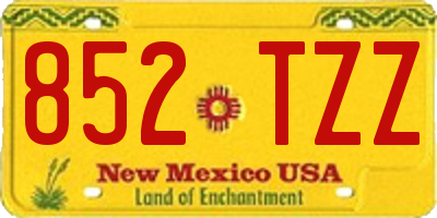 NM license plate 852TZZ