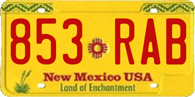 NM license plate 853RAB