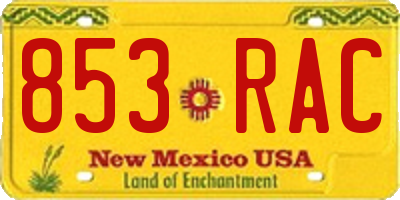 NM license plate 853RAC