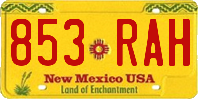 NM license plate 853RAH