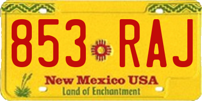 NM license plate 853RAJ