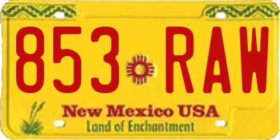 NM license plate 853RAW