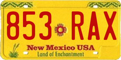 NM license plate 853RAX