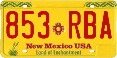 NM license plate 853RBA
