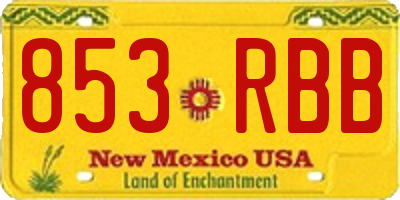 NM license plate 853RBB