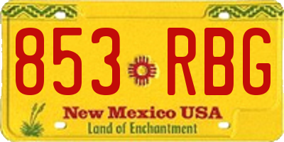 NM license plate 853RBG