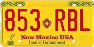 NM license plate 853RBL