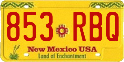 NM license plate 853RBQ
